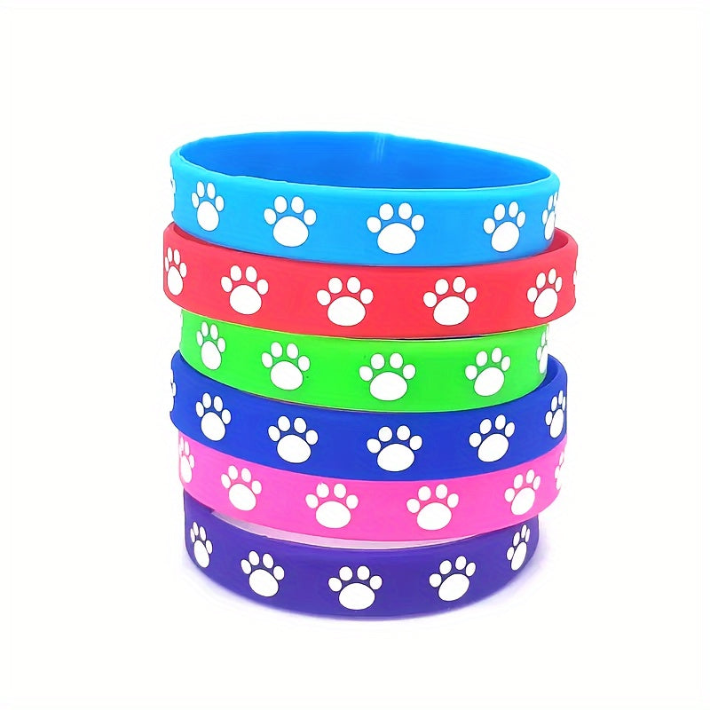 6pcs Animal Paw Print Wristbands Pet Care Bracelets