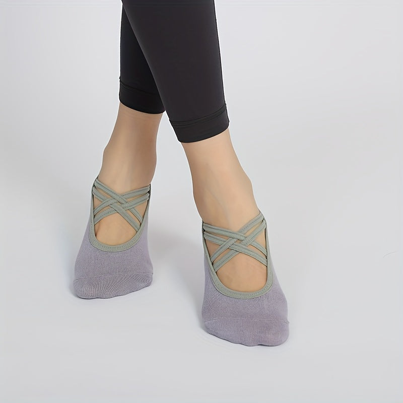 Cross Strap Yoga Socks Anti-slip Gripper Socks