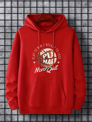 Basketball & Letter Print Hoodie for Men Graphic Sweatshirt