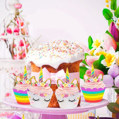 12pcs Unicorn Cake Toppers Cupcake Decorations Unicorn Themed Cake Decorations