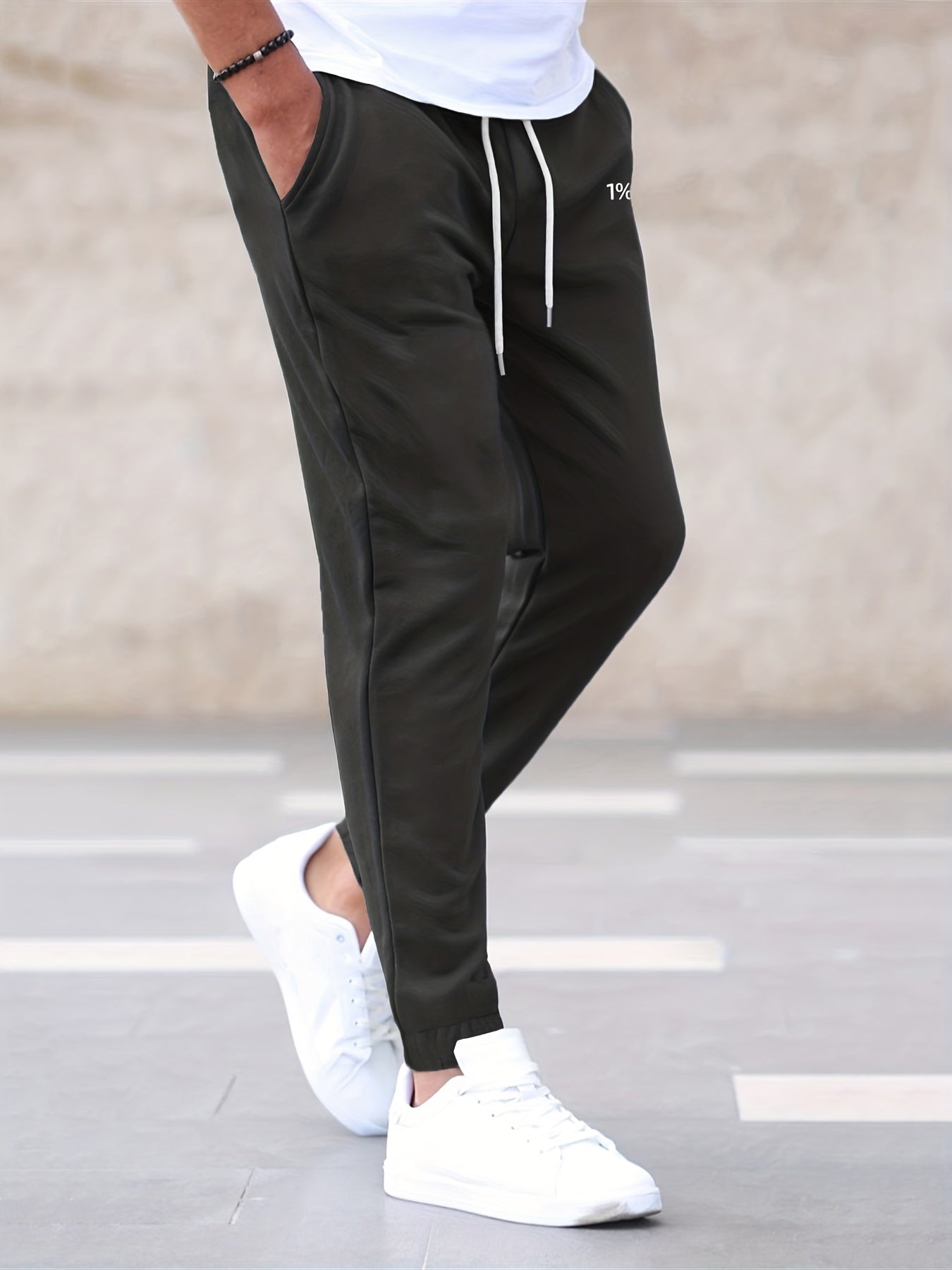 Men's Pattern Joggers Casual Loose Fit Stretch Waist Drawstring Pants
