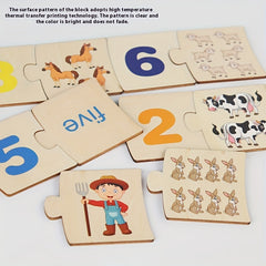 Wooden Number Matching Puzzle Educational Toy Set for Youngsters