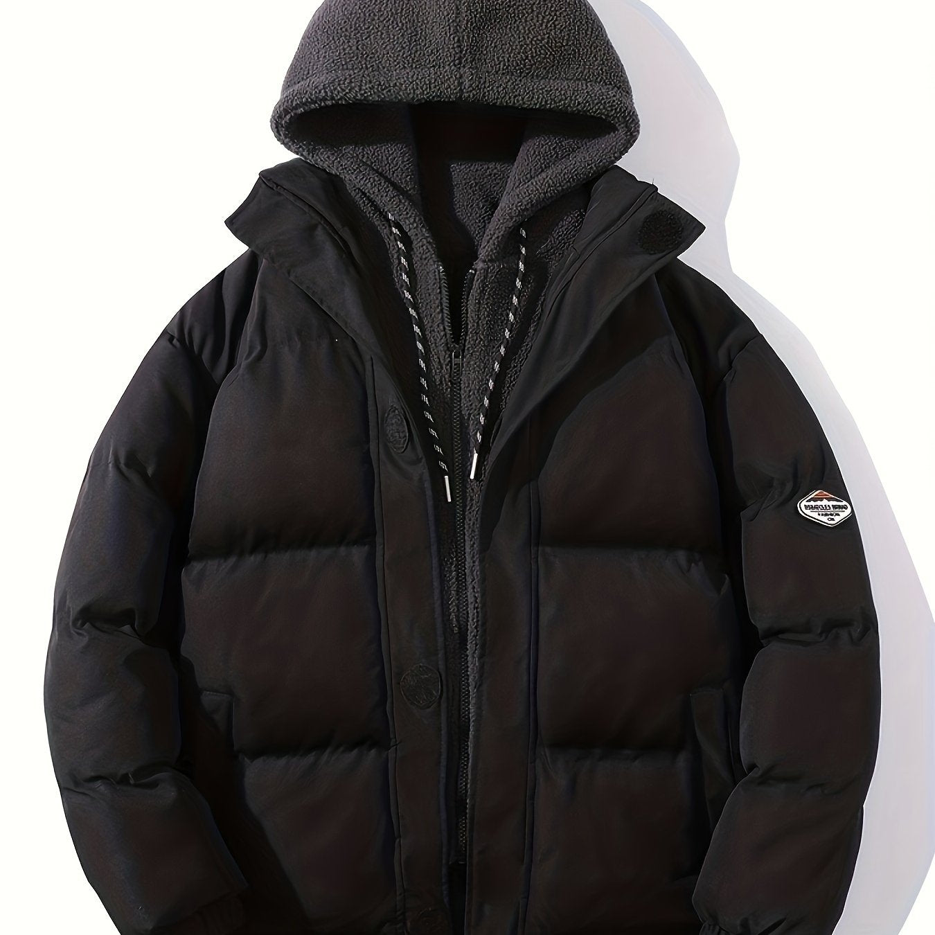 Men's Sherpa Hood Coat Padded Winter Warm Jacket