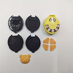 Yellow Dollhouse Waffle Maker Grid Pattern Miniature