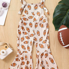 Baby Girls Rugby Graphic Print Overalls Clothes