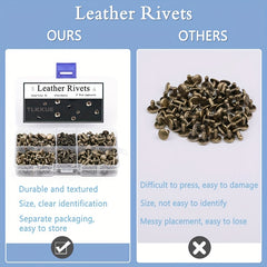 240 Leather Rivets Set Double Cap for DIY Leather Craft