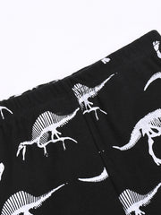 Toddler Girls Dino Pajama Set Crew Neck T Shirt & Shorts Sleepwear