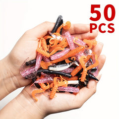 50pcs Bionic Soft Fishing Baits - Trout Bass Lures Tackle