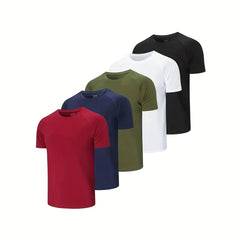 Zengvee Men's Moisture Wicking Workout Shirts - Athletic Fit Crew Neck