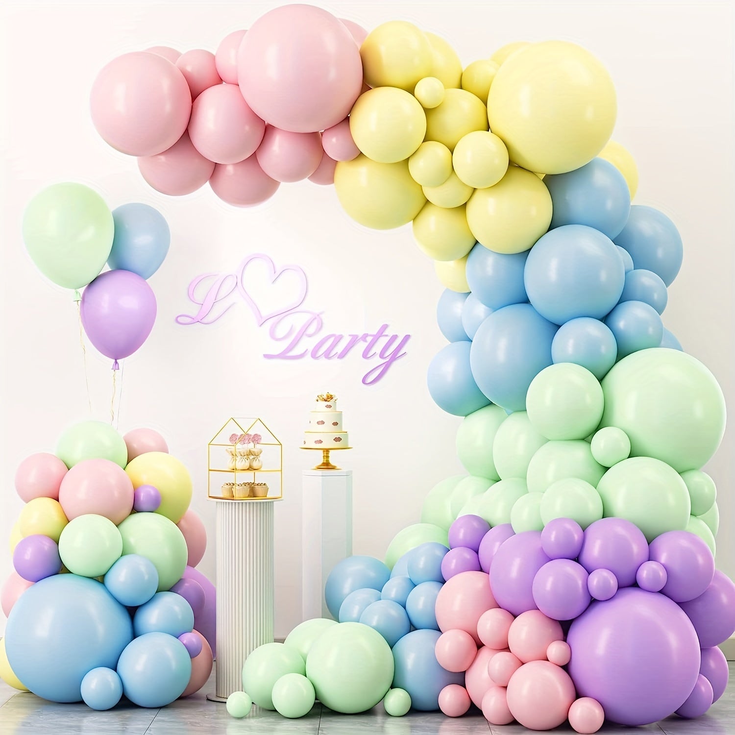 Unicorn Macaroon Rainbow Balloon Arch Kit