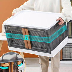 1pc Collapsible Plastic Storage Cabinet Bins for Kitchen Stackable Totes
