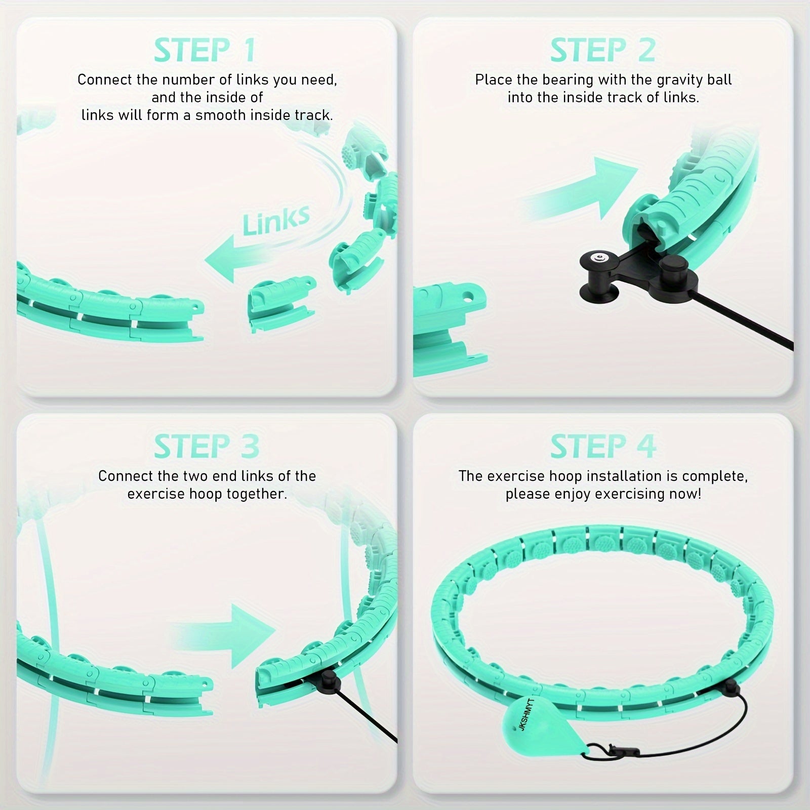 JKSHMYT Weighted Exercise Circle 51in Fitness Hoop Equipment Women