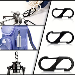 10pcs Zinc Alloy S Hook Keychain Anti lost Metal Keyring for Camping Hiking