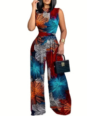 Tie Dye Mock Neck Jumpsuit