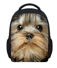 12in Kids Backpack Poker Face Dog Print Kindergarten School Bag