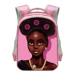 13 Inch Afro Girls Backpack School Bags Cartoon Girls Daypack