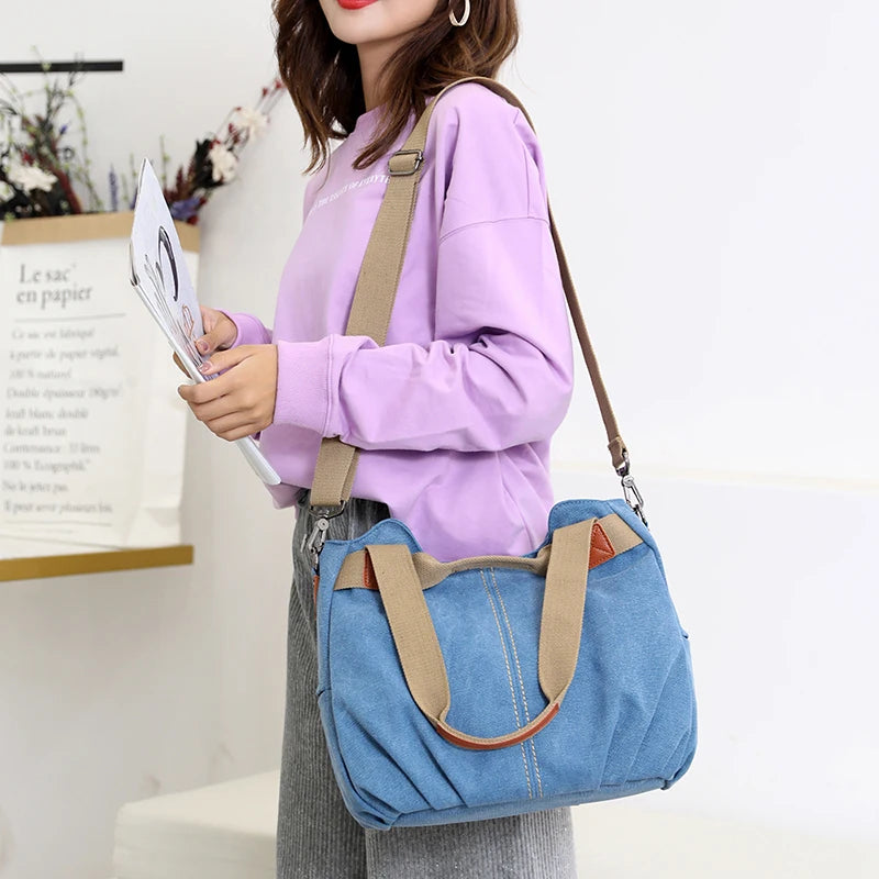 Women Canvas Handbags Messenger Shoulder Crossbody Tote Bag Bolsas
