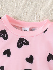 Baby Girl Love Print Pullover Sweater Long Sleeve Christmas Blouse