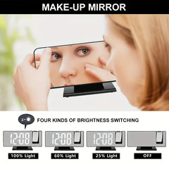 Multifunctional Digital Alarm Clock Projection LED Screen USB Charging