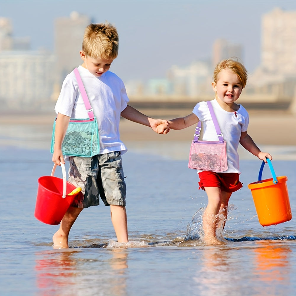 Kids Casual Mesh Beach Bag Shell Collecting Bag