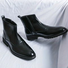 Men's High Top Zipper Boots Assorted Colors Dress Up Walking Shoes