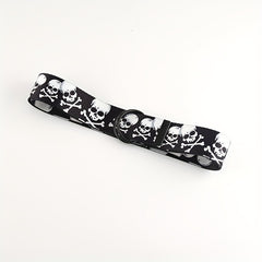 Skull Head Double Loop Buckle Canvas Belt for Men
