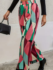 Geo Print Wide Leg Pants for Women
