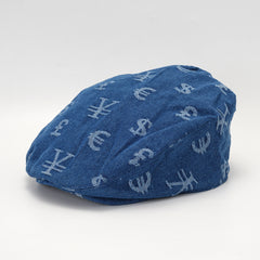 Denim Jacquard Currency Beret Hat Lightweight Cotton British Octagonal Hat