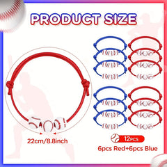 Adjust. Baseball Charm Bracelet Woven Rope for Sports Fans & Baseball Gif