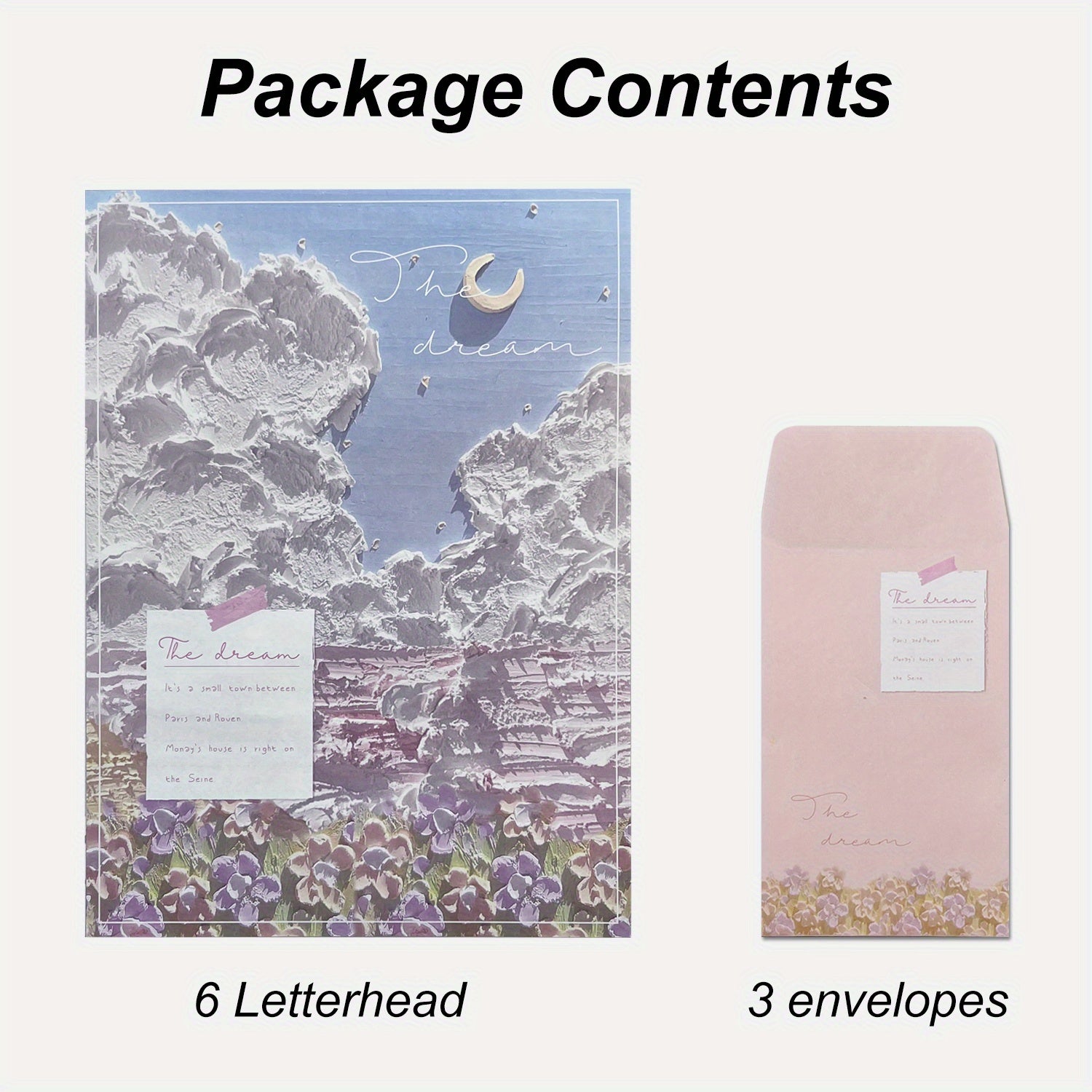 9pcs Floral Writing Paper Set with Matching Envelopes