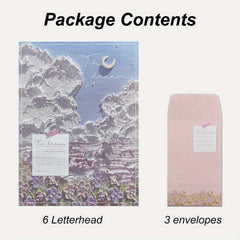 9pcs Floral Writing Paper Set with Matching Envelopes