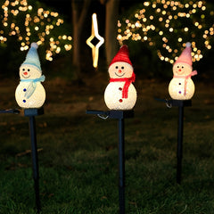 Solar Snowman Decorative Lights Outdoor Waterproof Yard Landscape Lights