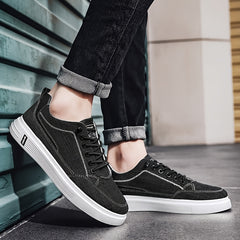 Men's Lace-up Low Top Sneakers Classic Casual Walking Shoes
