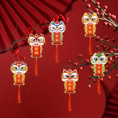 6pcs Dragon Year Lucky Pendant Set Hanging Decorative Supplies
