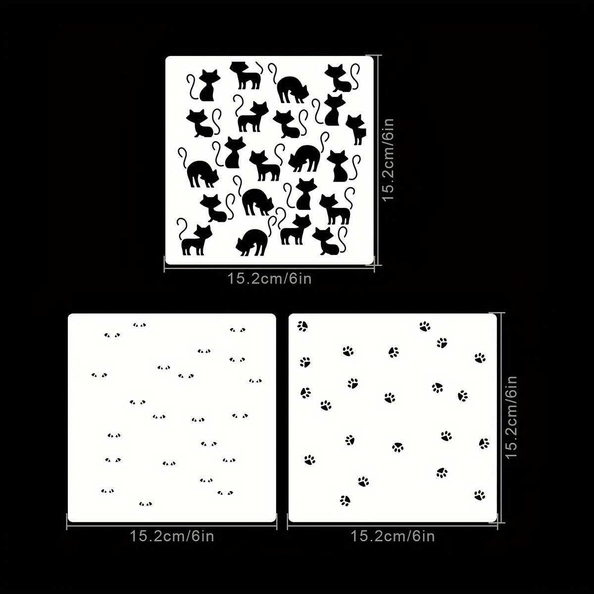Holiday Halloween Funny Cats Christmas Elf Background Stencils for Cards Making