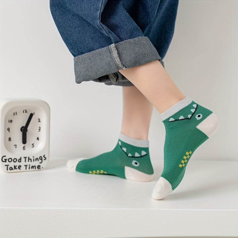 5 Pairs Dinosaur Knit Socks Boys Accessories