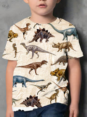 Kids Dinosaur Graphic T shirt Short Sleeve Crew Neck