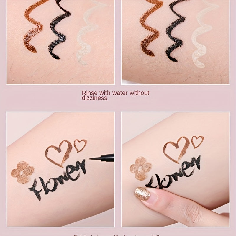 3 Colors Eyeliner Eyelid Pen Colorful Waterproof Smudge Proof Ultra Fine