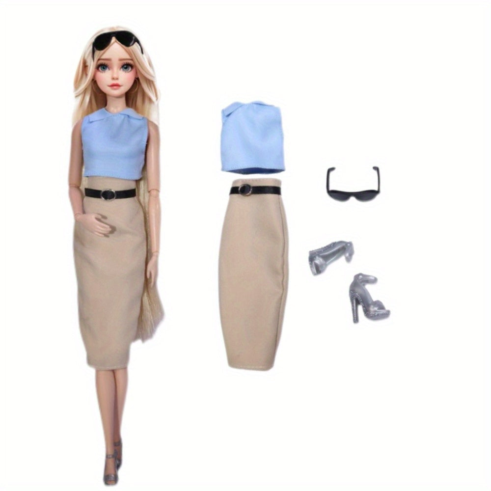 11.5" Doll Clothes Set, Tops Shirt Pants Summer Skirt Outfit Toy Gift