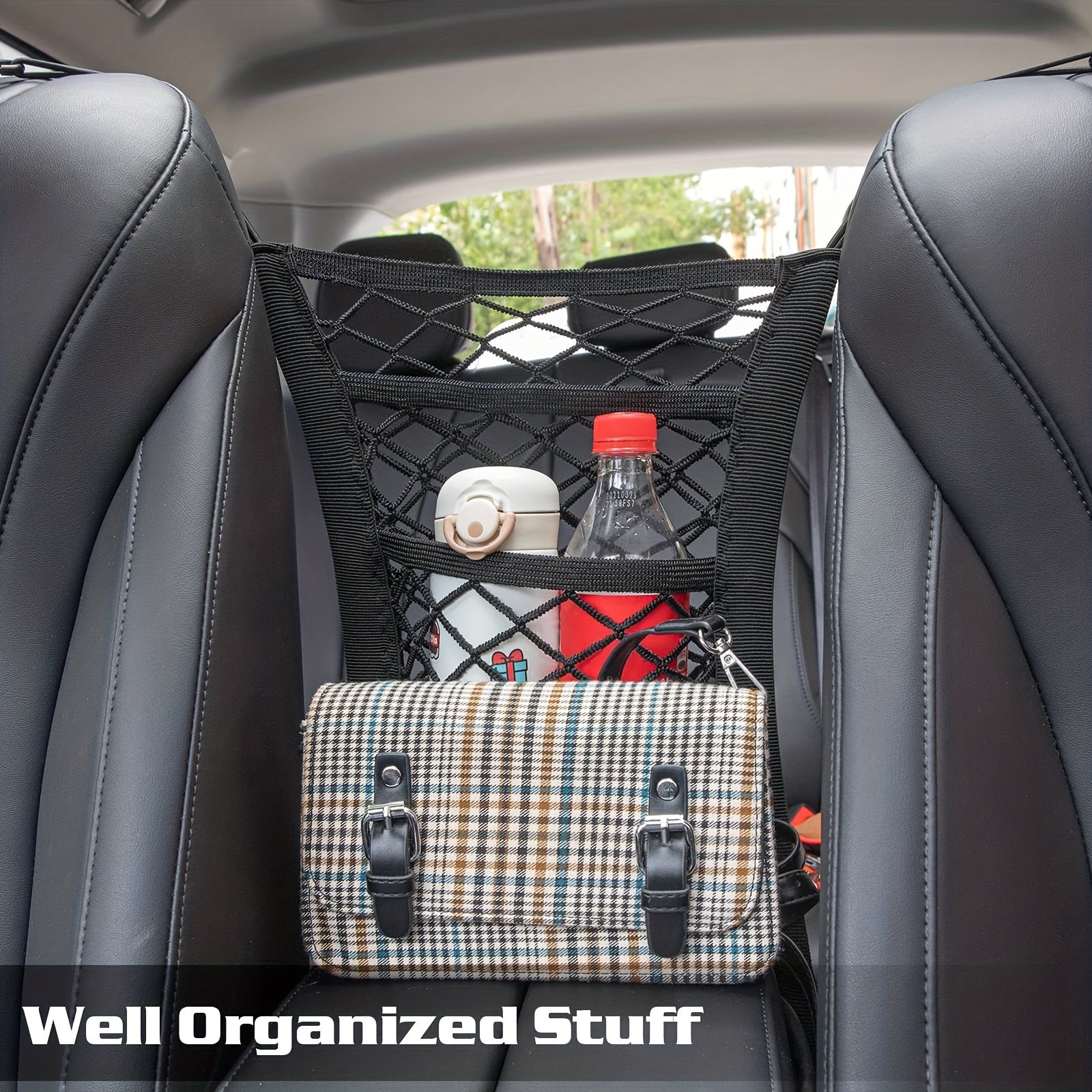 Car Net Front Seat Mesh Organizer 3 Layer Car Barrier Convenient Storage