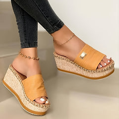 Women's Platform Espadrilles Wedge Slippers Lightweight Slides
