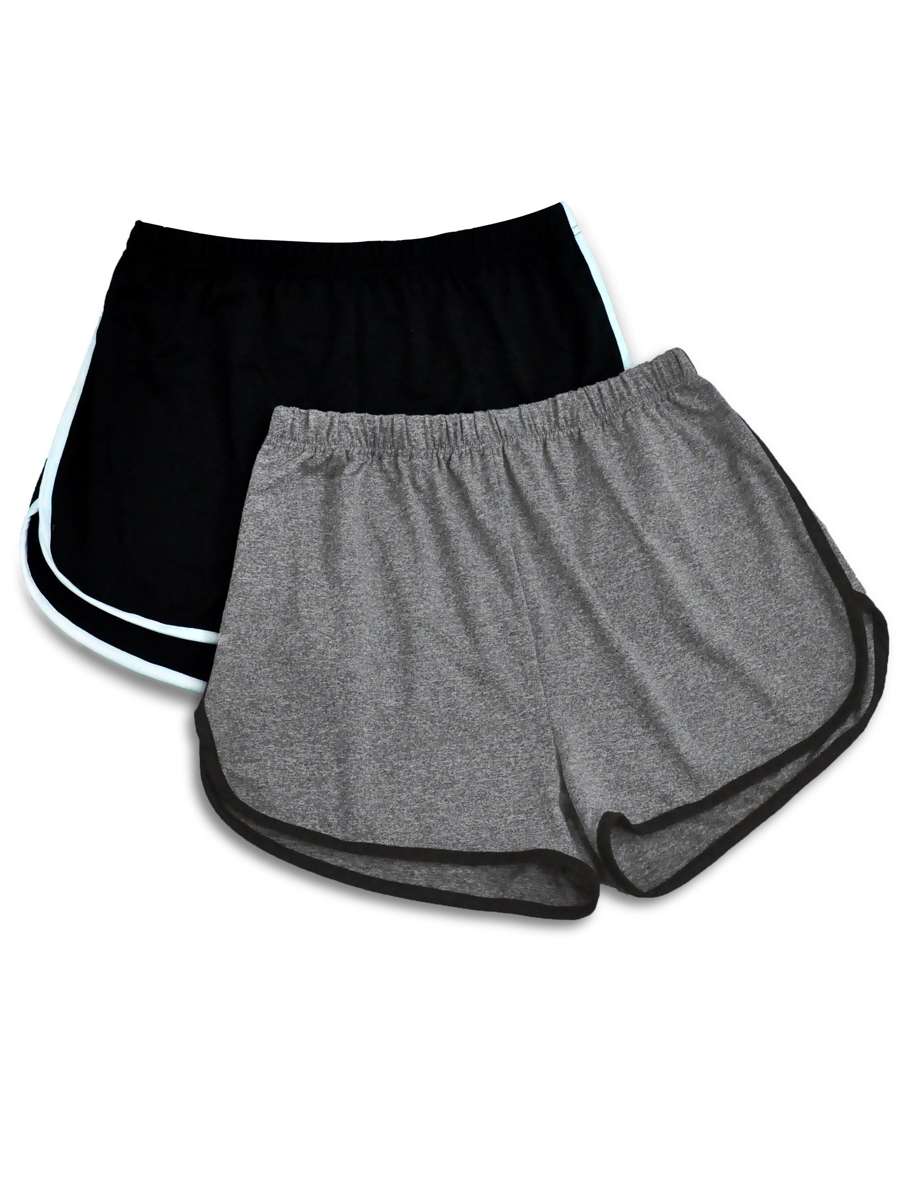 2 Pack Plus Size Pajama Shorts Set Women's Elastic Waist Dolphin Shorts
