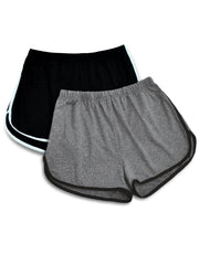 2 Pack Plus Size Pajama Shorts Set Women's Elastic Waist Dolphin Shorts