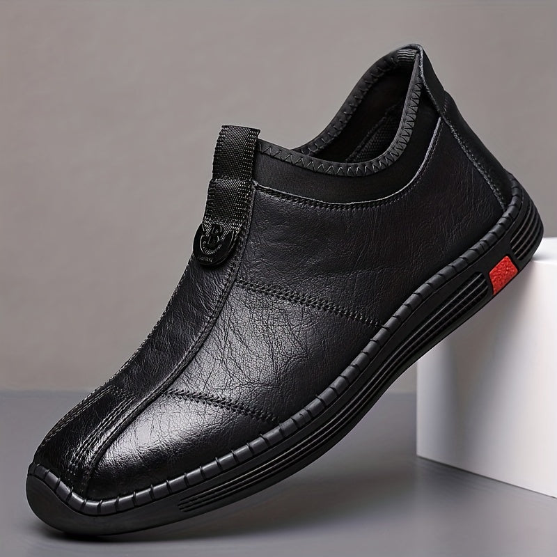 Men's Hand Stitching Leather Loafers Slip On Shoes