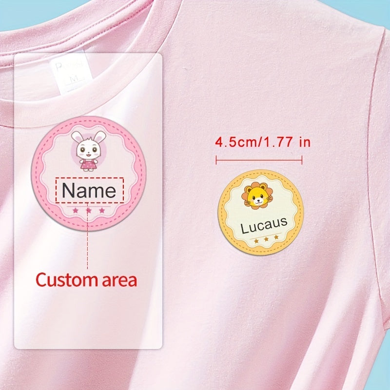 16pcs Boy Waterproof Name Sticker Iron On Label Custom Medium Size