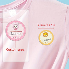 16pcs Boy Waterproof Name Sticker Iron On Label Custom Medium Size