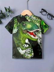 T Rex 3D Print Boy's T shirt Short Sleeve Crew Neck Kids Toddler Summer Clothes