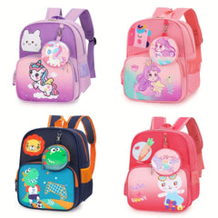 Kids Cartoon Mermaid Unicorn Dinosaur Backpack & Pouch - Waterproof Schoolbag