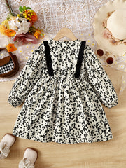 Toddler Girls' Floral Casual Dress For Spring Fall