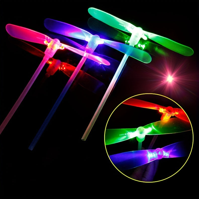 Luminous Plastic Bamboo Dragonfly Flying Toys for Field Camping